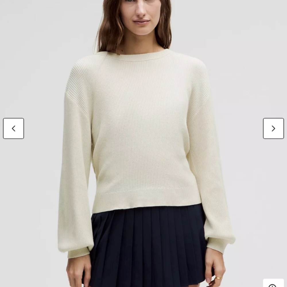 Lululemon Reversible Crossover Sweater (Bone, Small)